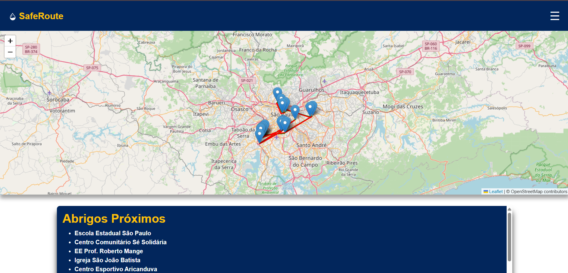 Imagem de prévia do site SafeRoute