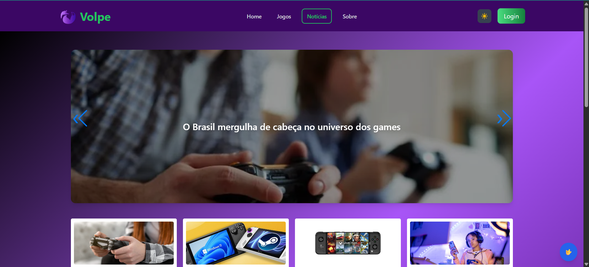 Imagem de prévia do site Volpebits
